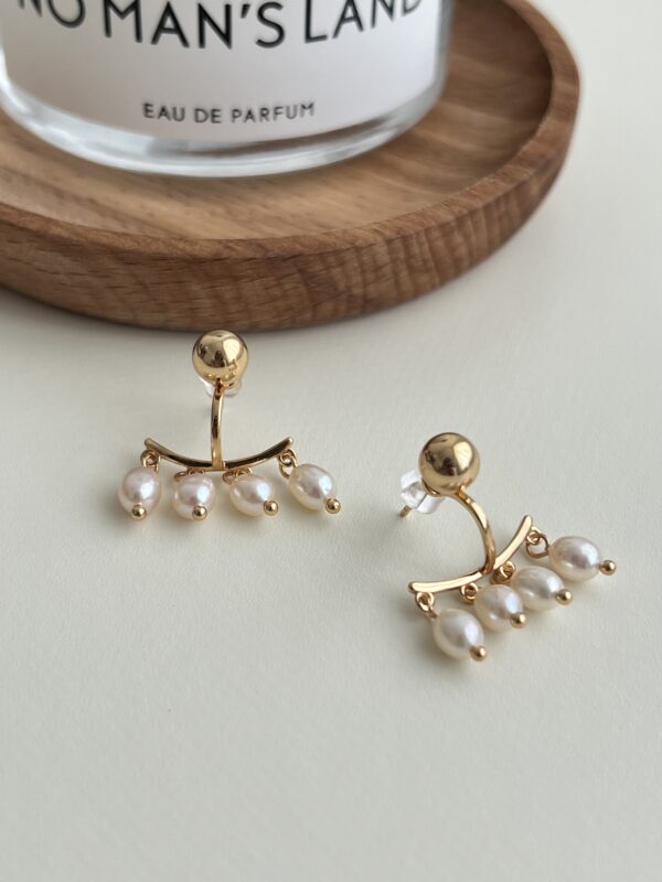 Gliding Grace Pearl Arc Earrings